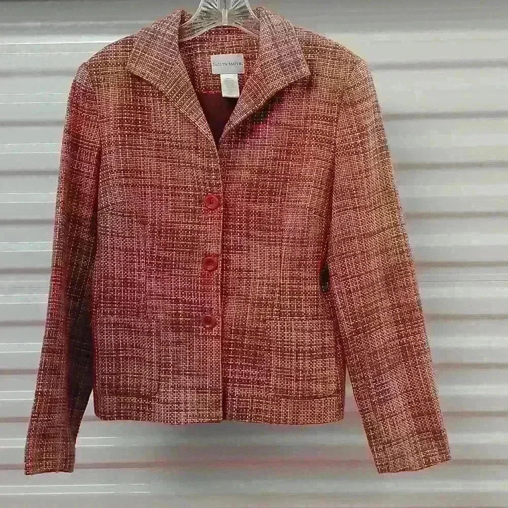 Jaclyn Smith Blazer pink button-down